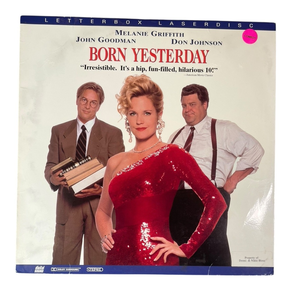 Born Yesterday Movie Laser Disc